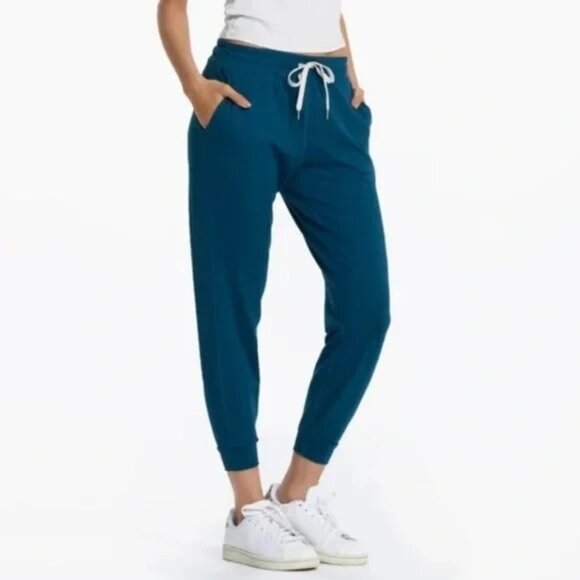 Vuori Womens Performance Jogger Pants Drawstring Mid Rise Cosmo Teal Size XL - Picture 1 of 6